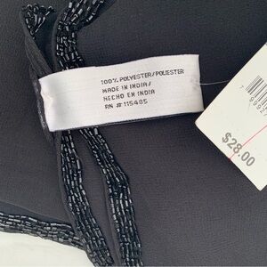 Shawl, Beaded edges. 21" wide, 72" long. 100% polyester